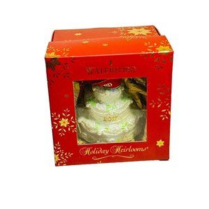 2017 Waterford Wedding Cake Our First Christmas White Glass Ornament Boxed